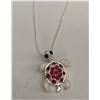 Image 3 : Qty 4 Island Reflections Turtle Pendants on 18" Silver-Tone Chain Necklaces: 3 Red Stones & 1 Black 