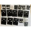 Image 1 : Qty 18 Pair Costume Stud Pierced Earrings: Stones, Faux Pearl Beads, etc