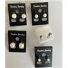 Image 4 : Qty 18 Pair Costume Stud Pierced Earrings: Stones, Faux Pearl Beads, etc