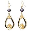 Image 2 : Qty 3 Pair Gold-Tone Hawaiian Earrings: Barrel, Hibiscus & Bird of Paradise (approx. 3"L)