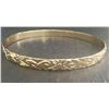 Image 5 : Qty 3 Fashion Gold-Tone Floral Swirl 5mm Hawaiian Bangle Bracelet (large - 80mm dia)