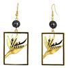 Image 4 : Qty 3 Pair Gold-Tone Hawaiian Earrings: Honu Turtle, Leaf & Bird of Paradise (approx. 3"L)