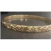 Image 4 : Qty 3 Fashion Gold-Tone Floral Swirl 7mm Hawaiian Bangle Bracelet (65mm dia)