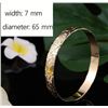 Image 6 : Qty 3 Fashion Gold-Tone Floral Swirl 7mm Hawaiian Bangle Bracelet (65mm dia)