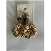 Image 7 : Qty 2 Gold-Tone Hawaiian Theme Hook Pierced Earring & Necklace Sets: Pineapple 3" & Hibiscus 1.75"