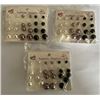 Image 1 : Qty 3 Multiple Earring Cards (12 pair each) Pearlesque Bead Stud Earrings