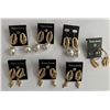 Image 1 : Qty 7 Pair Gold-Tone Shell & Faux Pearl Bead Earrings, Misc Sizes