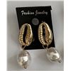 Image 2 : Qty 7 Pair Gold-Tone Shell & Faux Pearl Bead Earrings, Misc Sizes