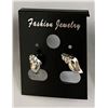 Image 4 : Qty 8 Pair Metal Silver-Tone Shell Shaped Stud Pierced Earrings