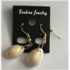 Image 4 : Qty 8 Pair Gold-Tone & Silver Tone Faux Shell Earrings, Misc Sizes