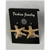 Image 5 : Qty 9 Pair Gold-Tone Starfish & Shell Pierced Earrings, Misc Sizes