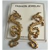 Image 8 : Qty 4 Single Dragon Clip-On Ear Cuffs & 1 Pair Earrings: 3 Gold-Tone, 1 Silver-Tone & 1 Black