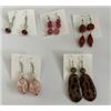 Image 1 : Qty 5 Hook Dangle Stone & Bead Earrings, Misc Sizes, Handcrafted by Local Artisan