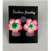 Image 2 : Qty 7 Pair Fimo Polymer Clay Plumeria Flower Stud Earrings