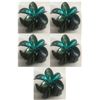 Image 1 : Qty 5 Hard Plastic Aqua Green Plumeria Flower Hair Claws Clips (approx. 2.5" dia)