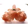 Image 3 : Qty 5 Hard Plastic Medium Plumeria Orange Triple Flower Hair Claws Clips (approx. 2.75"L)