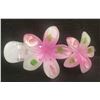 Image 2 : Qty 5 Hard Plastic Large Plumeria Pink Flower Hair Claws Banana Clips (approx. 4"L)