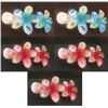 Image 1 : Qty 5 Hard Plastic Large Plumeria Red & Blue Flower Hair Claws Banana Clips (approx. 4"L)