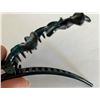 Image 9 : Qty 5 Hard Plastic Large Plumeria Yellow & Aqua Flower Hair Claws Banana Clips (approx. 4"L)