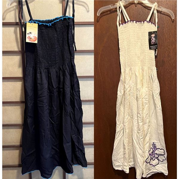 Qty 2 New Favant Women's Short Elastic Tube Dresses, One Size, Black & White