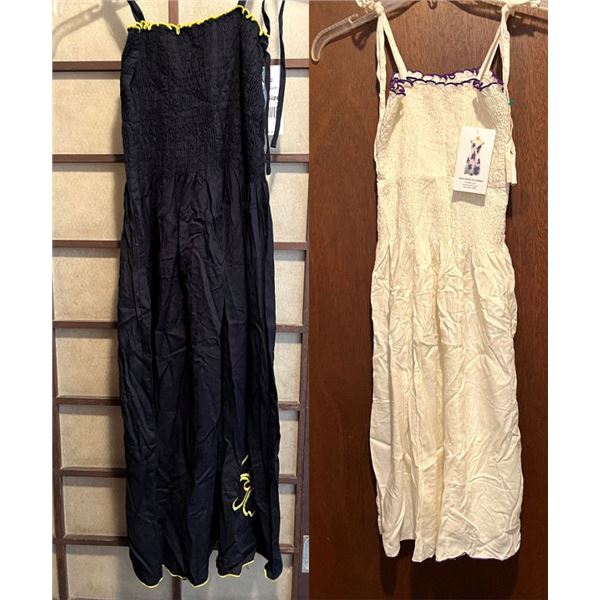 Qty 2 New Favant Women's Short Elastic Tube Dresses, One Size, Black & White