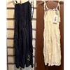 Image 1 : Qty 2 New Favant Women's Short Elastic Tube Dresses, One Size, Black & White