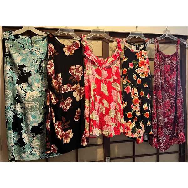 Qty 5 Sleeveless XS/Small or Keiki Dresses (30-34"bust): Makai Beach + 3 (pre-owned) & Nordstrom (ne