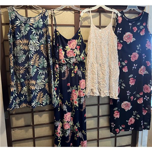 Qty 4 Sleeveless Large/XL Dresses (38-42"bust): Mahina, Pau Hana (pre-owned)