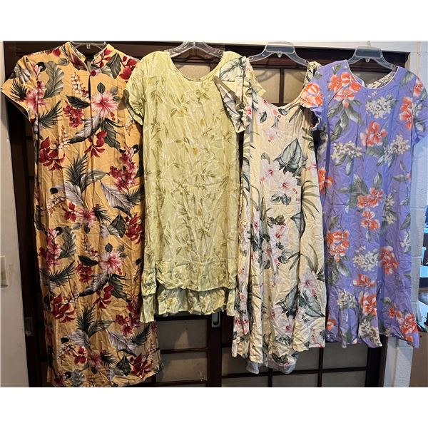 Qty 4 Short Sleeve Size Small Dresses & MuuMuu (32-36" bust): Young Hawaii, Aloha Hut (pre-owned)
