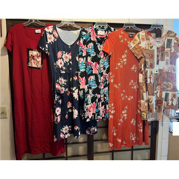 Qty 5 Short Sleeve Size Medium Dresses & MuuMuu (36-38" bust): Sidan, Royal Creations, (pre-owned)