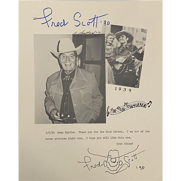 Fred Scott hand drawn signed sketch