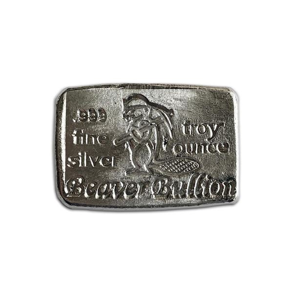 1oz .999 Fine Silver Beaver.