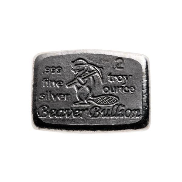 2oz .999 Fine Silver Beaver.
