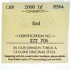 Image 3 : 2000 Canada 1 Cent. MS64. Red. ICCS.