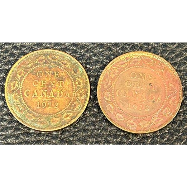 Lot of (2) Canada 1912 One Cent.