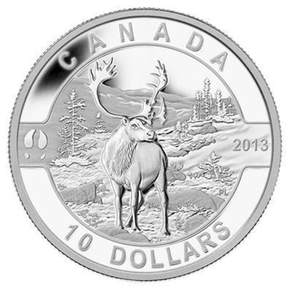 Sold Out - 2013 $10 Fine Silver Coin - The Caribou - With COA.