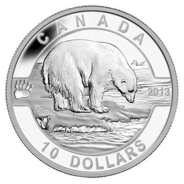 Sold Out - 2013 $10 Fine Silver Coin - The Polar Bear - With COA.