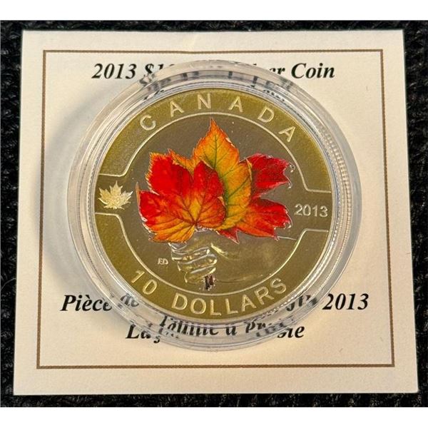 Sold Out - 2013 $10 Fine Silver Coin - The Maple Leaf - With COA.