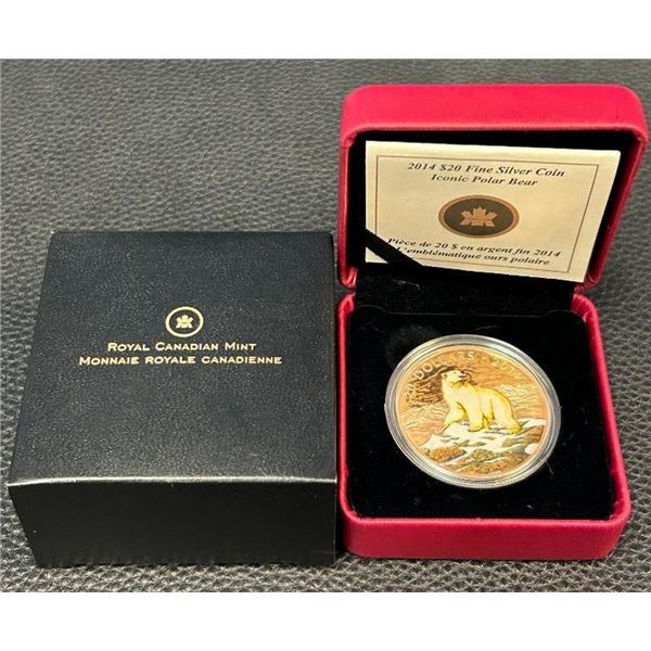 Sold Out - 2014 $20 Fine Silver Coin - Iconic Polar Bear.
