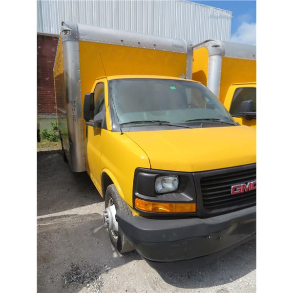 2017 GMC Sonoma 3500 17' Box Truck, Yellow/Grey Vinyl