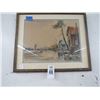 Image 2 : Oriental Water Color Wall Art Signed Miller - Pair