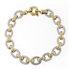 Image 2 : NEW Italian Solid 14K TT Gold 8" Interlocking Oval Link Chain Bracelet 16.98g