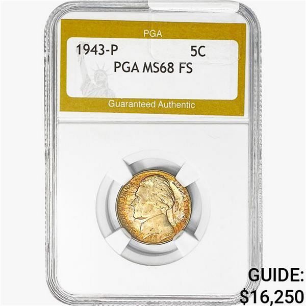 1943-P Jefferson Nickel PGA MS68 FS