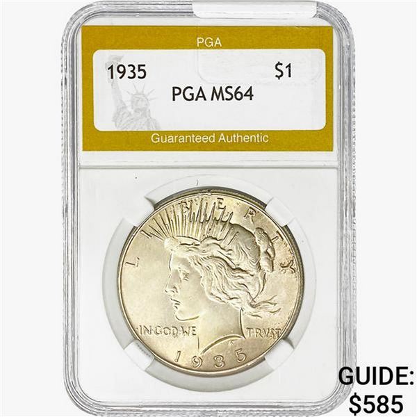 1935 Silver Peace Dollar PGA MS64