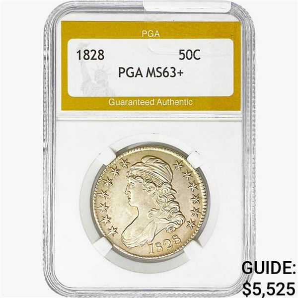 1828 Capped Bust Half Dollar PGA MS63+