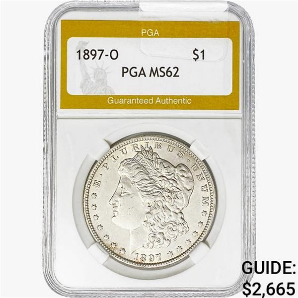 1897-O Morgan Silver Dollar PGA MS62
