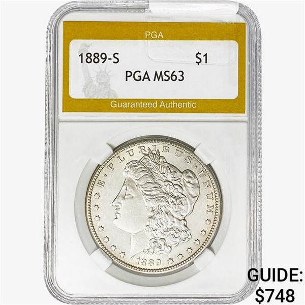 1889-S Morgan Silver Dollar PGA MS63