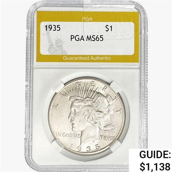 1935 Silver Peace Dollar PGA MS65