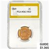 Image 1 : 1869 Two Cent Piece PGA MS63 RED