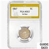 Image 1 : 1867 Shield Nickel PGA MS63 No Rays